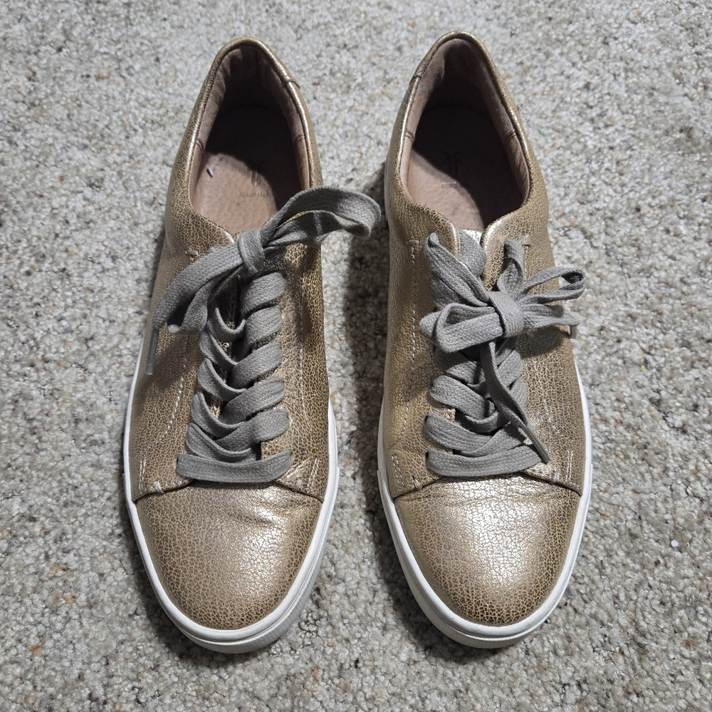 Frye Low Lace Sneakers Metallic